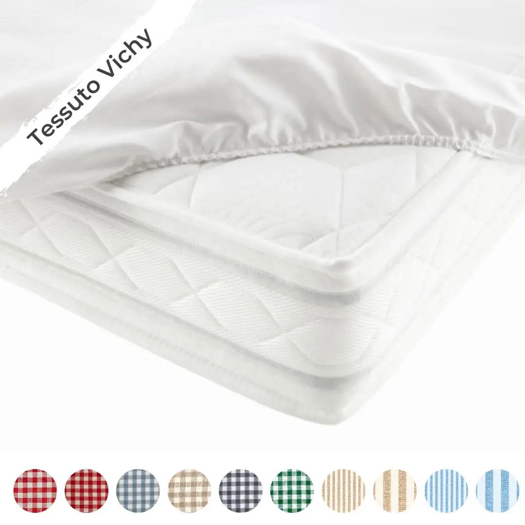 Copri-Materassino per Letti Gemelli Personalizzato, Coordinato con Zip&Dream, Collezione Easy - Vichy